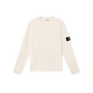 Stone Island White Cotton Sweater With Iconic Logo Patch - NWT
